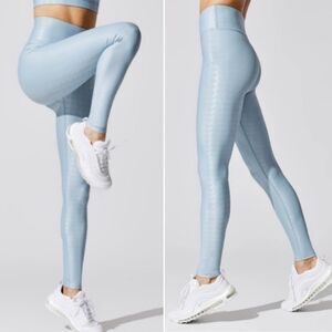 CARBON 38 Leggings Takara Shine Houndstooth Full Length Glacier Blue Size XL